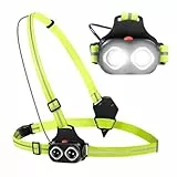 Lauflicht Mit Reflektoren, Lauflampe, Usb Wiederaufladbare Brustlampe 350 Lumen , 2 Modi Sport Lauflampe Joggen, Brust Licht, Wasserdichtes, Rotes Rücklicht, XPG-Leds, Für Camping Radfahren Nachtlauf