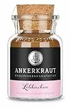 Ankerkraut Lebkuchen, Pfefferkuchen, Spekulatius, Nürnberger Lebkuchen selber machen, Würzige Zutaten zum Backen, mit Zimt und Nelken, zuckerfrei, 70 g im Korkenglas