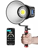 RALENO 80W LED Studio Videoleuchte, Duale Farbtemperatur App Steuerung Videolicht, Dauerlicht Tageslicht 3200K-5600K CRI 95+ Dimmbar 1%-100%, Dual-Power-Modus Foto Licht für Video Fotografie YouTube