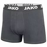 JAKO Herren Boxershorts Basic 2er-Pack, Anthrazit, L