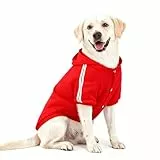 NAMSAN Hundepullover Warm Hundebekleidung Winterkleidung für Große Hunde Knopfdesign Hund Hoodie Hundepulli Rot—5XL