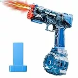 Wasserpistole Elektrisch mit LED-Lichtern & Type-C-Aufladung-Transparente Automatische Spritzpistole Hochleistung-Bis zu 8 Meter Reichweite-Wasserspritzpistole für Kinder & Erwachsene (Blau)