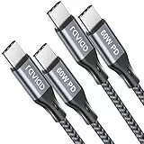 RAVIAD USB C auf USB C Kabel [2Stück 1M], 60W USB C Ladekabel, PD 3.0 Schnellladekabel USB C für iPhone 15 Pro Max, Samsung Galaxy S24/S23/S22, MacBook Pro, Pad Pro/Air, Huawei - Grau
