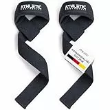Zughilfen für Krafttraining und Bodybuilding (gepolstert) - Profi Lifting Straps 60 cm Länge für Fitness, Weightlifting, Kreuzheben - Zughilfe im Paar für Frauen und Männer (Schwarz 3.0)