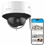 HiLook by Hikvision WLAN-Außenkamera 4 MP 2560×1440 mit Nachtsicht bis 30 m, wetterfest IP66, SD-Karten-Slot, App-Steuerung, für sichtbare Nutzung im Außenbereich