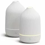 SALUBRITO Aroma Diffuser 2er-Pack, 100ml Weiß Diffusor für ätherische Öle, Ultraschall Aromatherapie Diffuser, Klein Diffuser für Zuhause Büro Yoga, Geschenk für Frauen