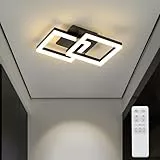 ANTENLICHT LED Deckenlampe Schlafzimmer Modern Geometrisch 20W Wandleuchte, Deckenleuchte mit Fernbedienung Stufenlos Dimmbar 3000-6500K für Flur Balkon, Esszimmer, Garderobe, Schwarz