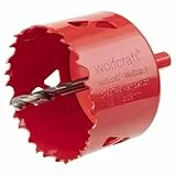 wolfcraft Bi-Metall-Lochsäge I 5474000 I Ø 68 mm - für Steckdoseninstallationen in Trockenbaumaterialien, Holz, Kunststoff und Metall, TÜV-geprüft - Schnitttiefe 40 mm