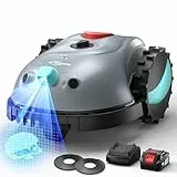 (2026 Upgrade) YARDCARE V100 Mähroboter ohne Begrenzungskabel, mit Vision Navigation, 150 Hinderniserkennung, Rasenroboter bis zu 150 m², Akku Rasenmäher Roboter mit Magnetstreifen, Ersatzklingen
