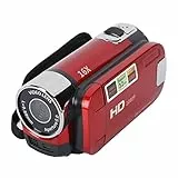 Akozon Handheld-Video-Camcorder, 1080P 16 MP DV-Kamera, 2,7-Zoll-TFT-drehbarer Bildschirm, 16-Fach Vlogging-Video für Kinder, Digitalzoom mit USB-Kabel, Schwarzer -DV-Player (Rot)