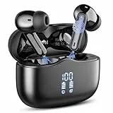 Bluetooth Kopfhörer, In Ear Kopfhörer Kabellos Bluetooth 5.4 mit 4 ENC Noise Cancelling Mics, 2026 Kabellose Kopfhörer 40Std Tiefer Bass IP7 Wasserdicht Sport Ohrhörer für Arbeit und Studium Schwarz