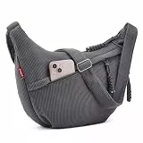 Jiliyote Crossbody Bag Damen Umhängetasche cord Tasche,Halbmond Tasche mit verstellbare Schultergurt und Reißverschluss für Reisen und Uni (Grau)
