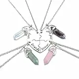 JSDDE BFF Freundschaftskette für 3/4/5 Partnerketten Best friends forever and ever Herz Puzzle Anhänger Unisex Halskette Heilsteine Kette Schmuck, Metalllegierung, für Schwestern Partner Freunde