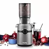 Fretta Entsafter Slow Juicer mit 108 mm XL Öffnung&1L Kapazität,Entsafter Gemüse und Obst,200W Saftpresse elektrisch mit Cold Press,Einfache Reinigung und Leiser Motor,BPA-frei (Graphite Grey)