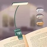 Gritin Leselampe Buch Klemme, USB Wiederaufladbare Buchlampe mit 19 LEDs, 3 Farbtemperatur Modi, Lange Laufzeit, Stufenlose Helligkeit Klemmlampe, 360° Flexibel Klemmleuchte für Nachtlesen ins Bett