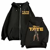 BTAISYDE Reißverschluss-Hoodie Tate McRae Bedruckter Reißverschluss-Hoodie Mode Retro Sweatshirt Für Männer Und Frauen Lässiger Oversize-Pullover XS-3XL-Black&h||x_s