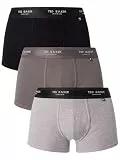 Ted Baker Herren Trunks, Baumwolle, 3er-Pack (TBB02), Grau/Heather Grey/Black, L
