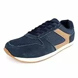 Knixmax Sneaker Herren Extra Weit Sportschuhe Breite Füße Laufschuhe Leicht Atmungsaktiv Turnschuhe Fitnesschuhe für Gym Sport Freizeit Marineblau 45EU