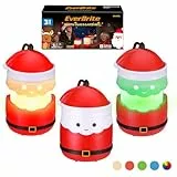 EverBrite 3er-Set Weihnachtsmann-Laternen, Fünffarbige Weihnachtslampen für Innen & Außen mit Trageschlaufe, Leuchtender Weihnachtsmann als & Deko, Batterien Enthalten