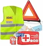 TK Gruppe Timo Klingler 3 in 1 - Auto Erste Hilfe Set 2025 - KFZ Verbandskasten Pkw & Warnweste & Warndreieck Set - Autozubehör & Pannenset & Unfall - Geprüft & Norm