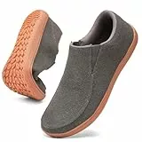 Linenghs Herren Walkingschuhe Breite Barfußschuhe Zehen-Loafer Fitnessschuhe Trailrunning Sneaker Null Tropfen Lässige Sportschuhe Bequeme Leichte und Outdoor Laufschuhe Dark Gray EU 44