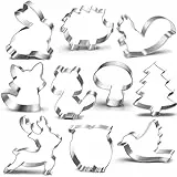 UKoosien Ausstechformen-Set mit Waldtieren, 10 Stück: Eichhörnchen, Pilz, Vogel, Kaninchen, Igel, Baum, Hirsch, Fuchs, Eule