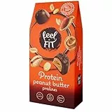 Feel FIT Protein Erdnussbutter-Pralinen in hochwertiger Milchschokolade, ohne Zuckerzusatz, 17% Eiweiß, glutenfrei 66 g (1 Packung)