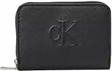 Calvin Klein Damen Geldbörse Sculpted Flap Zip Around Klein, Schwarz (Black), Einheitsgröße