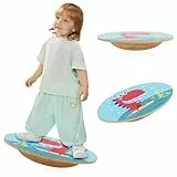 Balance Board Kinder, Wackelbrett aus Holz, Gleichgewichtstrainer Balancierbrett Balance Spiel Balance Kissen Balancierbalken Balancieren Kinder