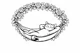 Hängende Fensterdeko - Katzen Blumen deko - schwarzer Kunststoff 22 cm- extra leicht - Fensterdeko hängend - Katze modern - Katzenliebhaber - katzenliebe - Katzenfans - schlicht