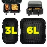 Pietuley 2 Stück Silikonform Heißluftfritteuse Zubehör für Philips Steam Dual Basket Airfryer 3000-serie 6L/3L,Philips Airfryer Backform Zubehör für 3000-5000 serie 9L, Air Fryer Silikon Einsatz