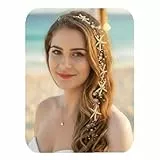 Unicra Hochzeit Seestern Kopfschmuck Braut Hochzeit Haar Rebe Haarschmuck für Bräute und Brautjungfern (23,6 Zoll) (Roségold)