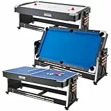 VEVOR 3 in 1 Multispieltisch mit Drehgelenk und Airhockey, Tischtennis, Hockeytisch für Spielzimmer, Familienheim, Arcade-Gaming-Set, sämtliches Zubehör für jedes Spiel enthalten