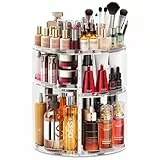 Auxmir Schminktisch Organizer mit 9 Einstellbaren Stufen, Make Up Organizer 360° Drehbar, Extra Größer Kosmetik Skincare Organize, Schmink Aufbewahrung für Schlafzimmer Badezimmer als Geschenk