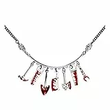 W WIDMANN MILANO Party Fashion 12465 - Halskette mit blutigem Werkzeug, Schmuck, Halsband, Psycho, Halloween, Karneval, Mottoparty