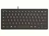 MediaRange kabelgebundene Kompakt-Tastatur mit 78 ultraflachen Tasten, QWERTZ, schwarz