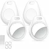 Tukio® Air Tags Schlüsselfinder 4er Pack Hellweiß, Kompatibel mit Apple Find My (nur iOS) Smart Tracker KeyFinder, 5.3 Bluetooth Tracker für Gepäck, Schlüsselfinder, Reisepässe, ​​Austauschbarer Akku​