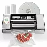 Mesliese Vakuumiergerät mit deckel, super leistungsstark (95 kPa, 140 W), mit praktischem Griff, doppelter Schweißstreifen mit integriertem Cutter und Countdown-Anzeige, Puls- und Marinierfunktion