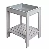 roba Kinder Outdoor+ Spieltisch 'Tiny', wetterfester Massivholz Sand- & Matschtisch, grau lasiert