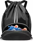 BROTOU Turnbeutel Fußballtasche Rucksack mit Kordelzug Verstellbar Tunnelzug Gymsack Wasserfest Sporttasche für Herren Damen Kinder Jugend
