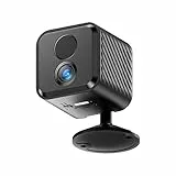 Liretope Mini Kamera, 4K HD WLAN Überwachungskamera Innen Für Live Übertragung Handy APP, WiFi Camera Nachtsichtkamera mit Bewegungsmelder/Lange Batterielaufzeit/Cloud-Speicherplat