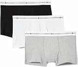 Tommy Hilfiger Herren 3er Pack Boxershorts Trunks mit Logobund, Mehrfarbig (Grey Heather/Black/White), M