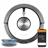 ZACO A9sPro Saugroboter mit Wischfunktion, App & Alexa, Mapping, bis zu 2 Std saugen oder wischen, Staubsauger-Roboter für Hartböden & Teppich, Tierhaare, Roboterstaubsauger mit Ladestation, white