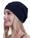 osvyo Baumwolle Chemo Hüte Soft Caps Krebs Kopfbedeckungen für Frauen Haarausfall versiegelt Verpackung Navy BLAU