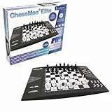 Lexibook Chessman Elite Schachcomputer, 64 Schwierigkeitsstufen, LEDs, batteriebetrieben oder 9V Adapter, schwarz/weiß, CG1300