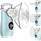 Inhalationsgerät für Kinder,Erwachsene,Lutranstra Inhalator mit LED-Bildschirm,Selbstreinigungsmodus,Tragbar,3 Zeitgesteuerte Sprühmodi,mit 3 Masken und Mundstück, USB Aufladbar Inhaliergerät