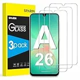 SPARIN 3 Stück Schutzfolie für Samsung Galaxy A26 5G, Panzer Schutz Glas, 9H Gehärtete Glas Displayschutz, HD Klar, Anti-Kratzer