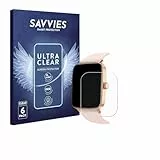 Savvies 6 Stück Schutzfolie für Yoever Smartwatch 1.85' Displayschutz-Folie Ultra-Transparent