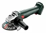 metabo Akku-Winkelschleifer W 18 7-125 - 18 V, 125 mm Scheiben-Ø, 8500 U/min - Überlastschutz, Sanftanlauf - Winkelschleifer leistungsstark, robust für vielseitige Anwendungen - Ohne Akku & Ladegerät