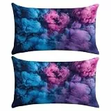 Kissenbezug 30x50 cm Farbe Smoke Kissenbezüge 2er Set Kissenhülle Dekoration für Kissen Bett / Sofa Dekokissen Leinen Atmungsaktiv Outdoor Kopfkissenbezug mit Verdecktem Zip Voll Waschbar i-1998